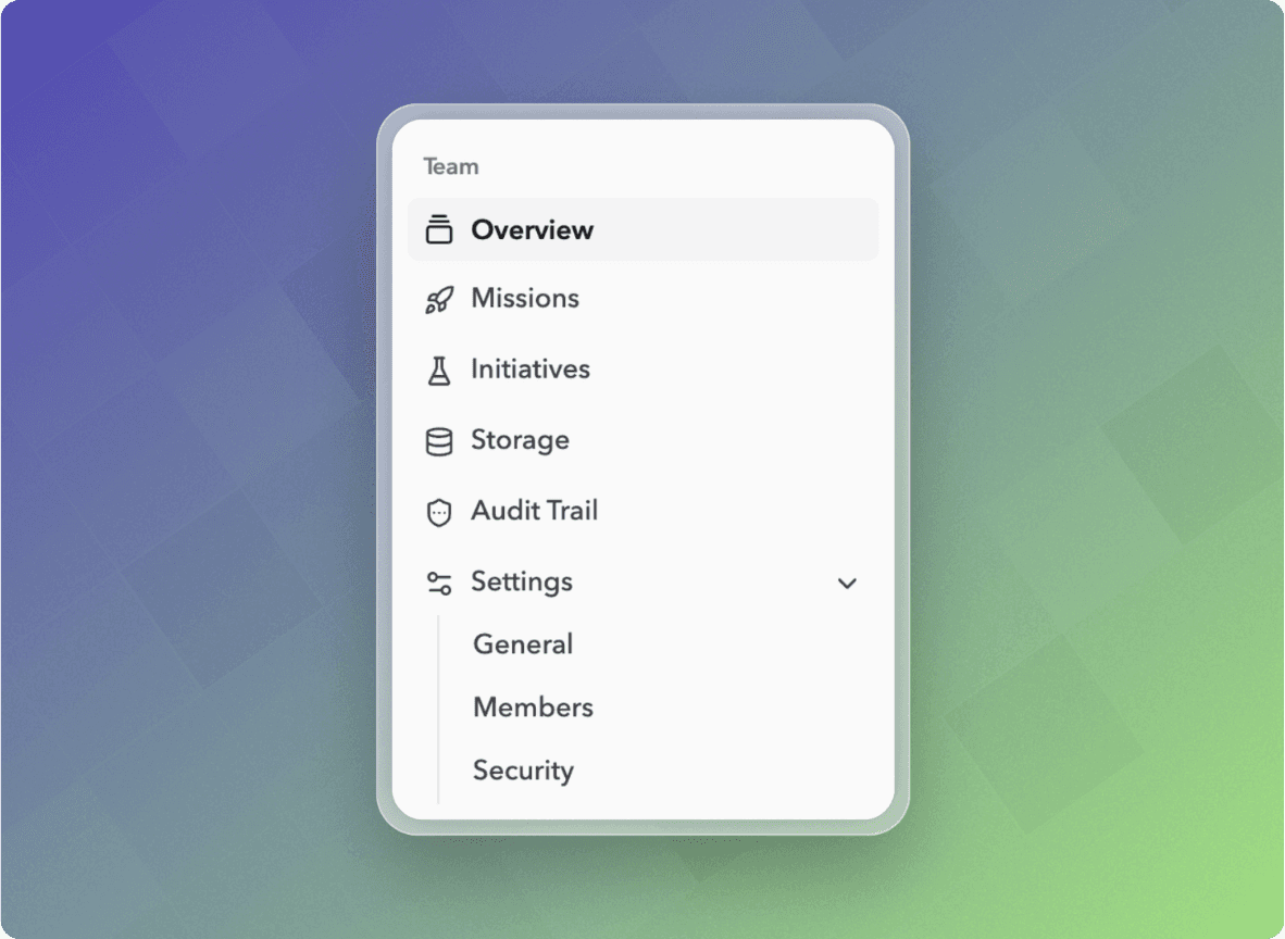 Sidebar - Team Navigation
